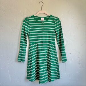 Hanna Andersson | Girl’s Fall Back to School Green White‎ Stripe Dress Size 10